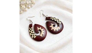 Hot Sale Painting Wood Earrings Originally Design
